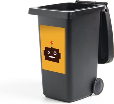Container sticker Robot - Gezicht - Antenne - Geel - Jongens - Kind - 40x60 cm - Kliko sticker