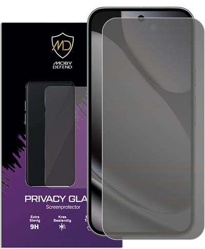 MobyDefend Screenprotector - Geschikt voor Google Pixel 10 Pro XL - HD Privacy Glass Screensaver