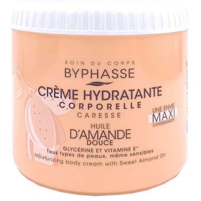 Hydraterende lichaamscrème - BYPHASSE - Amandelolie - 500 ml - Veganistisch - Alle huidtypen