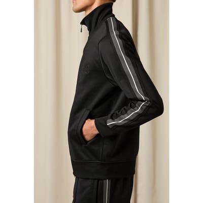 Reiss Ls Zip Through Motif Track Top Black Size: S | Hoodies & Sweatshirts Outlet | Heren | Zwart