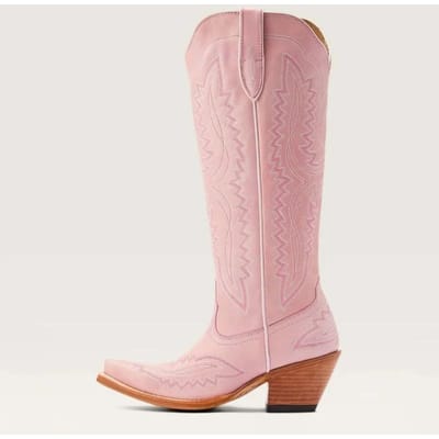 Verkoper Nieuwe Retro Auto Stiksels Dikke Hak Western Cowboylaarzen Middeleeuwse Geborduurde Unisex Heren Dames Ridderlaarzen 43 roze