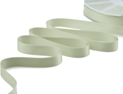 SnelShoppen - Dubbel satijnen lint - Italiaanse stof - Saliegroen - 16mm x 25m - Perfect voor bruiloften, decoraties, geschenken en bloemen