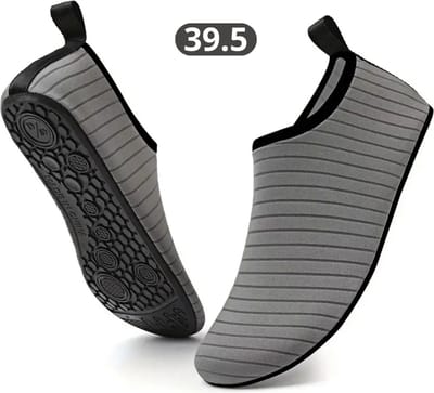 Livano Waterschoenen Voor Kinderen & Volwassenen - Aqua Shoes - Aquaschoenen - Afzwemschoenen - Zwemles Schoenen - Grijs - Maat 39.5