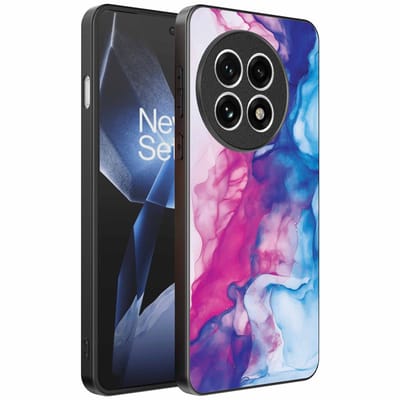 Geschikt voor OnePlus 13R Telefoonhoesje met Roze Blauw Marmer Opdruk - TPU Backcover Case Rose Blue Marble Design - Smartphonica geschikt voor OnePlus 13R