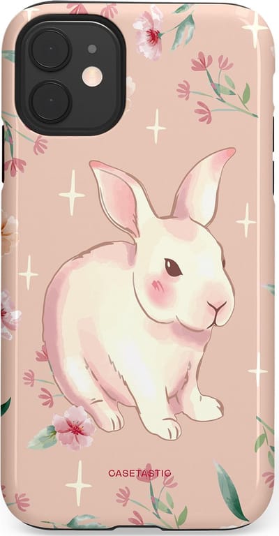 Casetastic Hoesje Geschikt voor Apple iPhone 11 - Stijlvolle Beschermende Duo-layer Case - Schattig konijntje