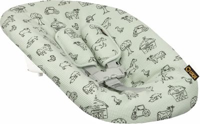 Ukje newborn hoes geschikt voor Stokke Kidsmill Novi Kaos Newborn Set - Veilig getest Oeko-Tex - Waterdichte binnenkant - Met Gordelkussentjes - Boerderijdieren