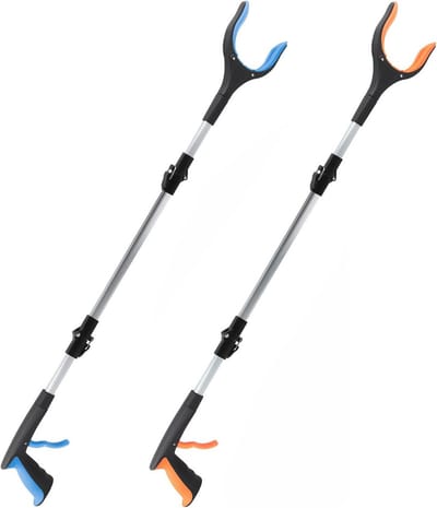 Kattenplukkers set van 2 stuks - 91 cm grijper met magnetische punt en draaibare kop - handgrijper voor moeilijk bereikbare plekken