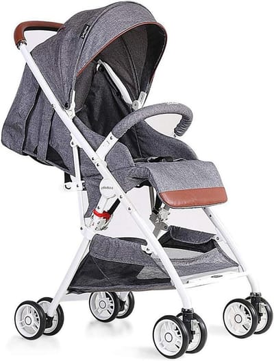 Baby Kinderwagen - Draagbare Buggy - Reizen met baby - Vierwielvering - 6 kg - Grijs
