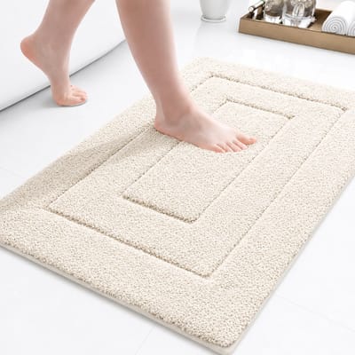 BOTC Badmat - Antislip - 80x50cm - Absorberende Badmat - Douchemat - Toiletmat - Beige