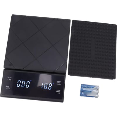 3kg 0.1g Koffieweegschaal Waterdicht Touch Type Voedsel Digitale Weegschaal met Timer voor Keuken Koffiebar black