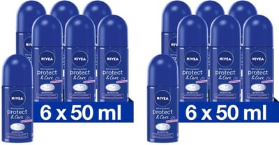 Nivea deoroller Protect & Care 48H - 12 x 50 ml Voordeelverpakking
