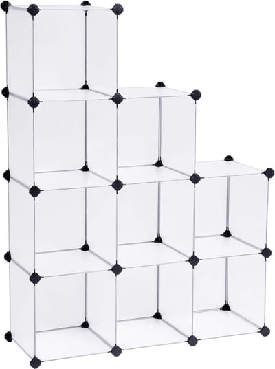 reksysteem Cube opbergen badregale schoenenrek sideboard commode Kledingkast opbergdoos Wit 96 x 96 x 31,5 cm lpc115s