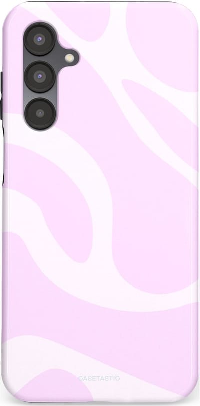 Casetastic hoesje geschikt voor Samsung Galaxy A16 - Dubbellaagse bescherming - Vrolijk Roze Suikerspin Curves - Fashion Case - Lichtroze Wit