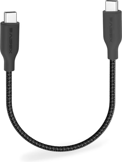 Korte USB-C naar USB-C Kabel - Kort 30 CM - 65W - Snellader - Gevlochten - Geschikt voor iPhone 16, 15, Apple CarPlay, Samsung, Android Auto - USB C Kabel