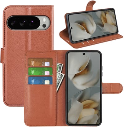 MobyDefend Hoesje - Geschikt voor Google Pixel 10 Pro XL - Kunstleren Wallet Book Case (Sluiting Voorkant) - Bruin