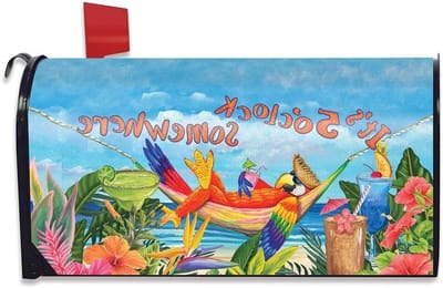 Brievenbus Cover - Brievenbusdecoratie - Huis Verfraaien - Weerbestendig Vinyl - Standaard Maat - Tropisch Papegaai