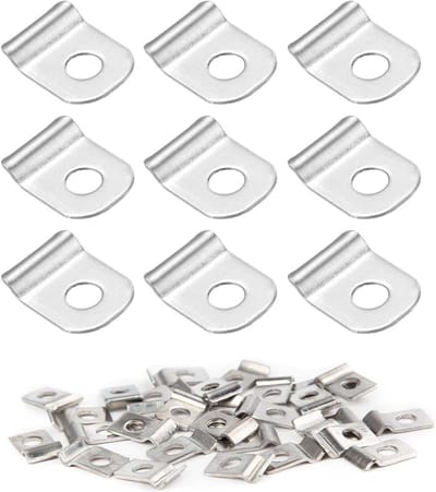 Set van 50 metalen slangklemmen voor bevestiging, geschikt voor slangen, kabels en kleine buizen, diameter 2 mm, duurzame en roestbestendige klemmen voor veelzijdig gebruik.