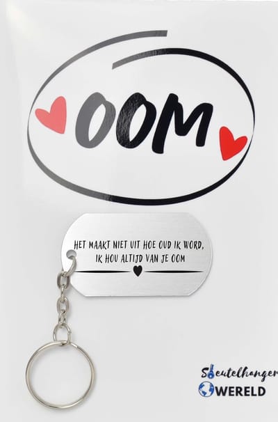 Het maakt niet uit hoe oud ik word ik hou altijd van je oom Sleutelhanger inclusief kaart - oom cadeau - cadeaupakket - verjaardag - Leuk kado voor je oom om te geven - 2.9 x 5.4CM