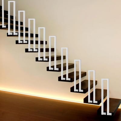 U-vormige Trapleuning Buiten en Binnen - Zijmontage Smeedijzer - Lengte 55 cm