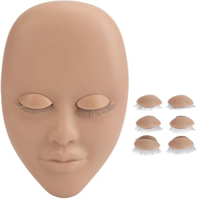 Eyelash Extension Training Mannequin Hoofd met Vervangbare Ogen en 3 Paar Wimpers voor Professionele Oefening