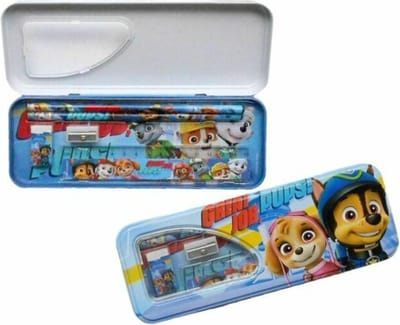 Nickelodeon Paw Patrol Metaal gevulde Pennendoos - 2 Potloden - Gom - Slijper - Meetlat - School