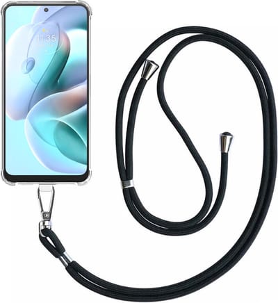 Telefoonhoesje Geschikt voor Motorola Moto G31 / G41 Transparant ShockProof met Afneembaar Universeel Telefoonkoord - Cover Case Siliconen ShockProof with Lanyard - Smartphonica geschikt voor Motorola Moto G31;Motorola Moto G41