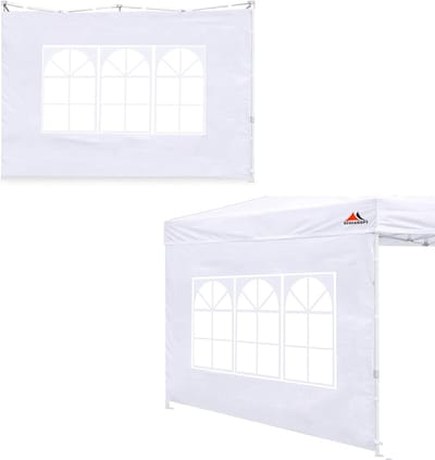 2 stuks zijwanden met venster voor 12x12 partytent - Wit frame
