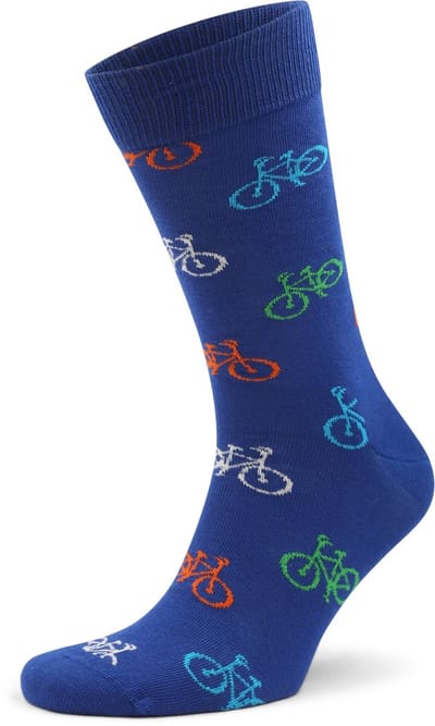 Happy Socks Sokken Bike Blauw - Maat 41-46 - Heren - Grappige sokken - Halfhoge sokken