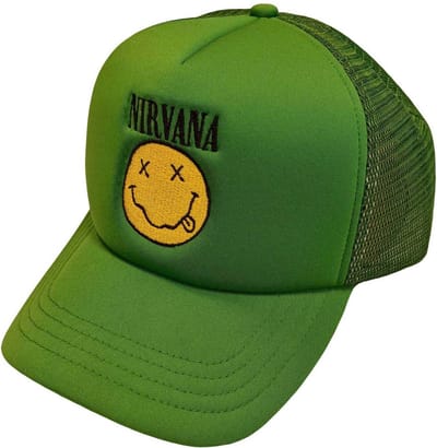 Nirvana - Logo & Happy Face Trucker pet - Groen