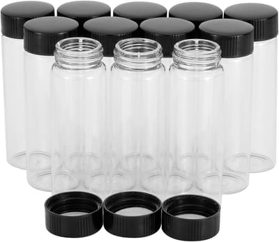 Set van 12 heldere 30ml glazen monsterflessen, lege laboratorium cosmetische containers met schroefdop voor samples en vloeistoffen