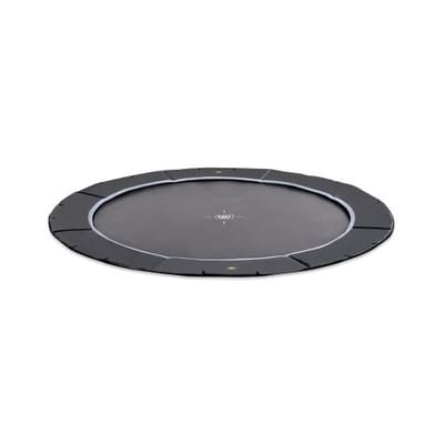 EXIT Dynamic Sporttrampoline ø427cm - Groundlevel - Flatground Trampoline - Rond - Voor Kinderen - Zwart