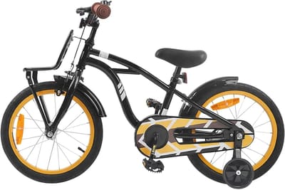 Kinderfiets - Jeugd fiets - Veilig fietsen - Duurzaam stalen frame - 16 inch - Zwart