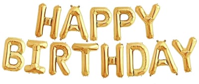 Happy Birthday Ballonslinger 40 cm - Goud Versiering - Verjaardag Versiering - Verjaardag Decoratie - Slingers Verjaardag