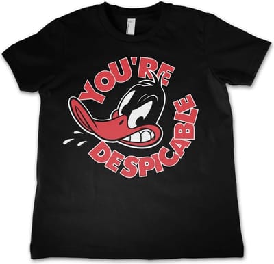 Looney Tunes Daffy Duck You're Despicable Kids T-shirt voor kinderen, zwart