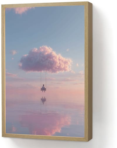 Wandlamp 40x60 cm - Oplaadbaar - Wolk - Schommel - Kleurrijke lucht - Wandlampen binnen woonkamer - Slaapkamer lamp - Decoratieve nachtlamp - Vloerlamp draadloos