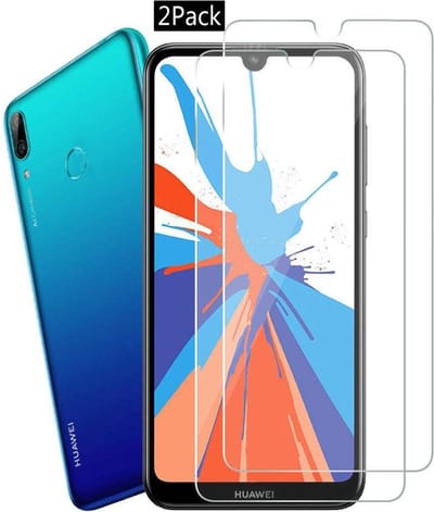 2 Stuks Screenprotector Tempered Glass Glazen Gehard Screen Protector 2.5D 9H (0.3mm) - Geschikt Voor: Huawei Y7 2019