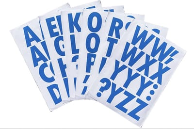 plakletters | alfabet stickers | blauw