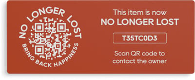 NoLongerLost - Slimme Sticker (x2) - groot (6. cm x 2.5 cm)- rechthoekig - Roestbruin - Unieke QR code - Tracking