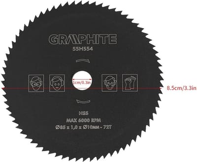 Dailygoods- Cirkelzaagblad 85 mm - HSS - 72 Tanden - Nauwkeurige Snit - Lange Levensduur - Geschikt voor Houtbewerking - Zaagblad