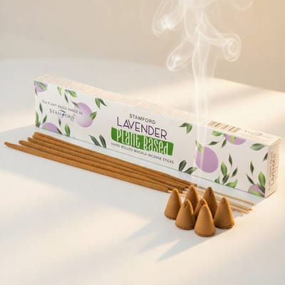 Set Wierookstokjes & Wierookkegels Lavendel - Premium Kwaliteit - Vegan wierook - Plantaardige wierookkegels