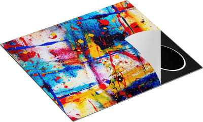 Chefcare Inductie Beschermer Abstracte Kunst - Kleurvolle Hand Gemaakte Acryl - 60x50 cm - Afdekplaat Inductie - Kookplaat Beschermer - Inductie Mat