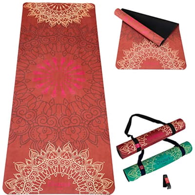 Premium yoga mat van natuurlijk rubber – extra breed, extra dik, antislip en zacht microvezel