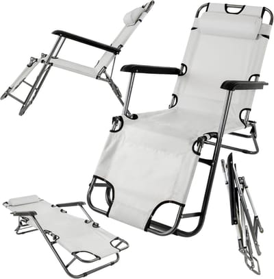 Strandstoel opvouwbaar - grijs - 85 x 60 cm - tot 120 kg