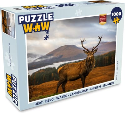 Puzzel Hert - Berg - Water - Landschap - Dieren - Bomen - Legpuzzel - Puzzel 1000 stukjes volwassenen