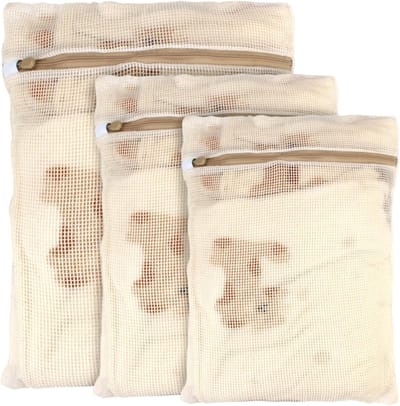 3 Stuks Wasnet voor Wasmachine, 3 Maten Duurzame Mesh Waszakken | Netwaszakken, Beschermende Waszak van Gaas, met Ritssluiting, voor Delicate Blouse, Sokken, Ondergoed, Lingerie, Babykleding