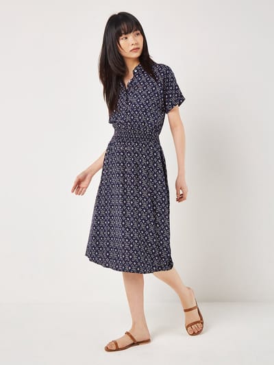Midi-jurk met batikpatroon