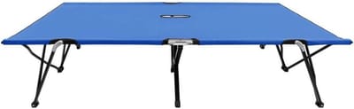 Camping Tweepersoonsbed - Opvouwbaar Kampeerbed - Buiten Ontspannen - Roestvrij Stalen Frame - 193 x 125 x 40 cm - Donkerblauw
