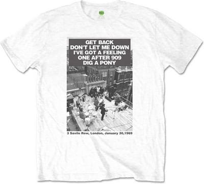 The Beatles - Rooftop Songs Heren T-shirt - S - Wit
