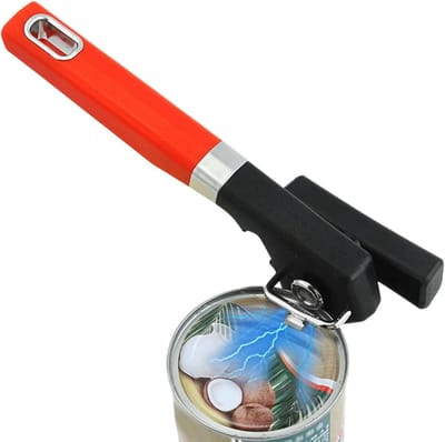 Can Opener - Tin Cutter | Stainless Steel Cutting Wheel Ergonomic Handles Lid Remover for Weak Hands Seniors Adults Camping Car Travel Parties Picnics Hiking Backpack Travel