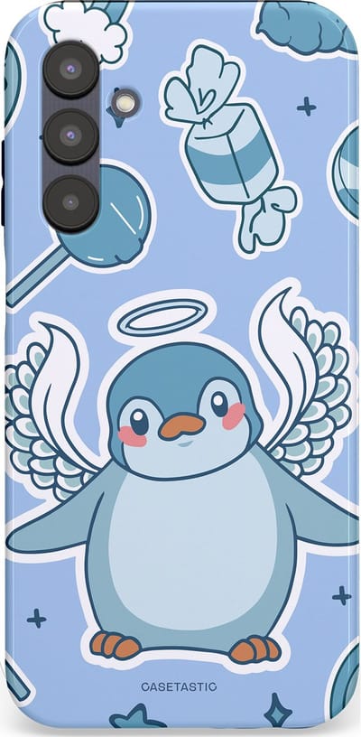 Casetastic Hoesje Geschikt voor Samsung A25 - Stijlvolle Beschermende Duo-layer Case - Pinguin vleugels